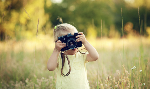Children taking photographs