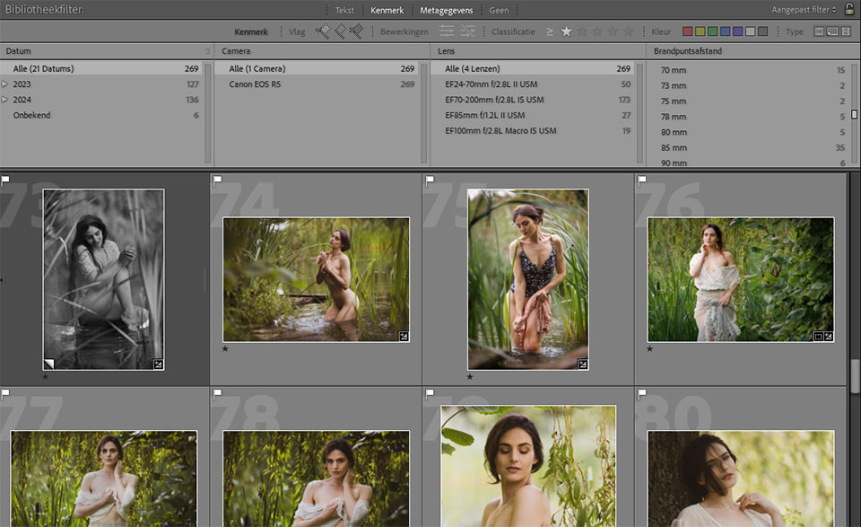 Finding your favourite lens in Lightroom Classic