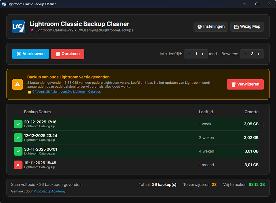 Lightroom Classic Back-up Cleaner Lightroom Classic Back-up Cleaner