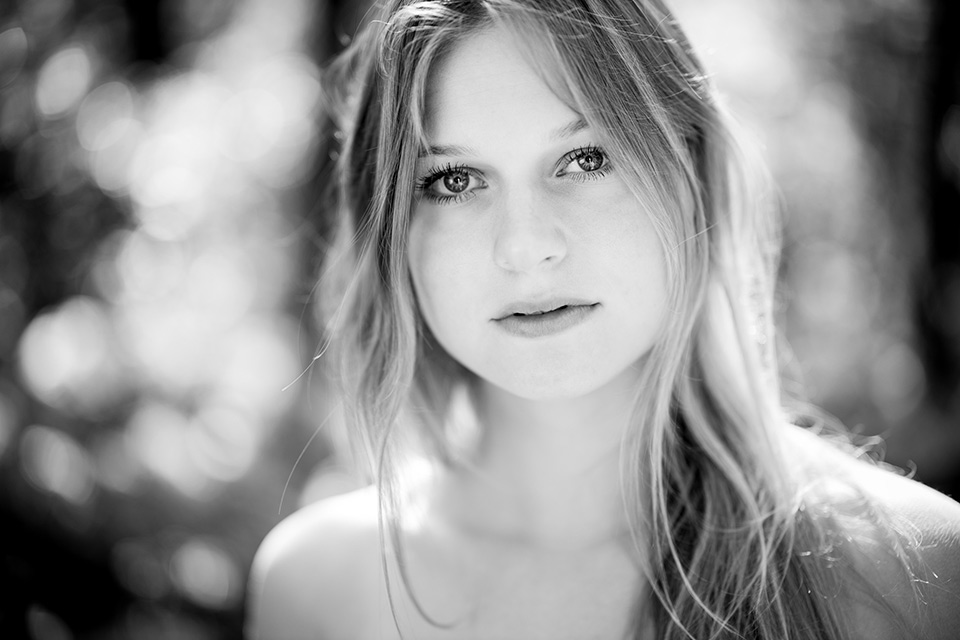 Michelle in black and white