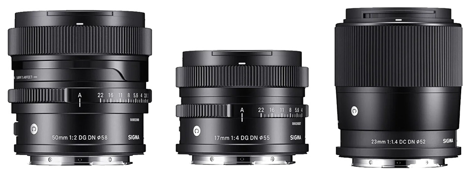 Sigma 17mm f/4, 50mm f/2 and 23mm f/1.4 Sigma 17mm f/4, 50mm f/2 and 23mm f/1.4