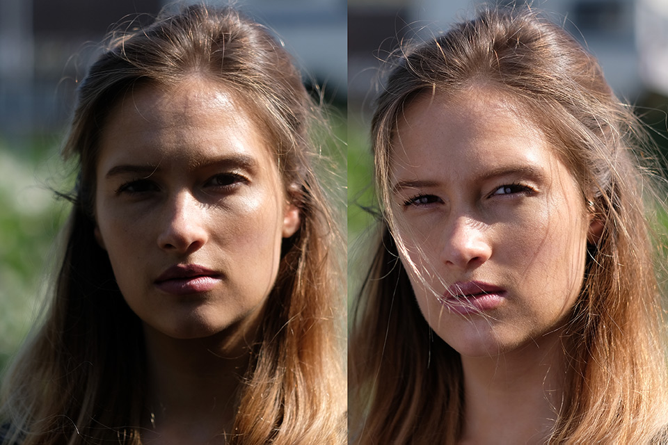 Sophie reflector with and without Sophie reflector with and without
