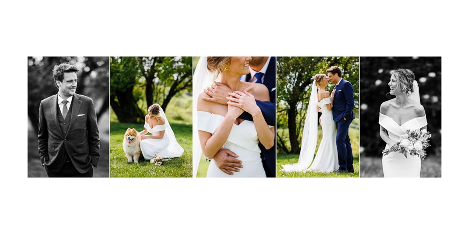 Five-panel wedding spread Five-panel wedding spread