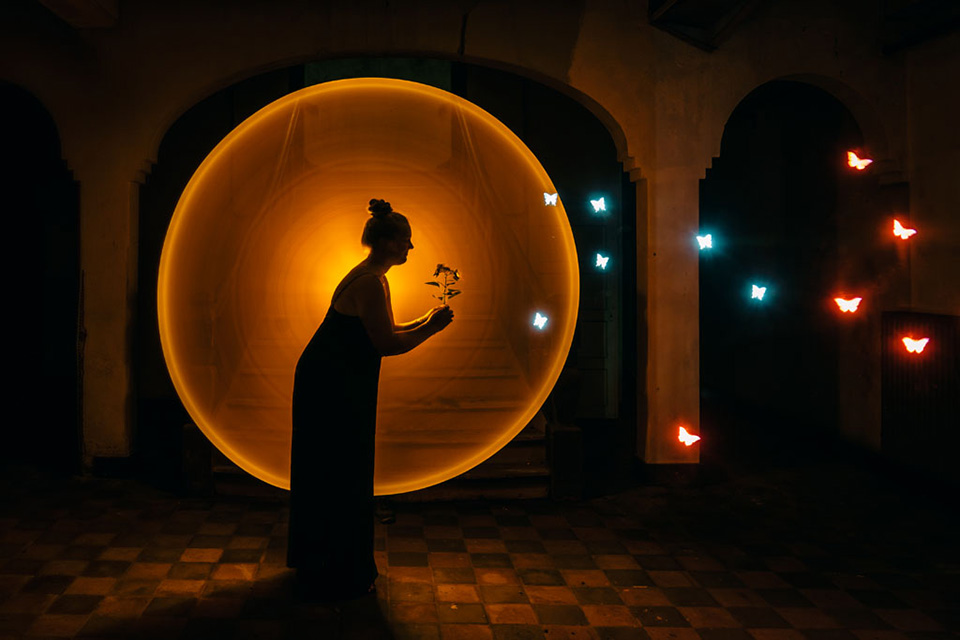 Light painting butterflies Liesbeth van Asselt