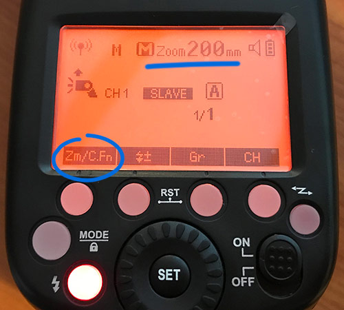 Flash zoom setting