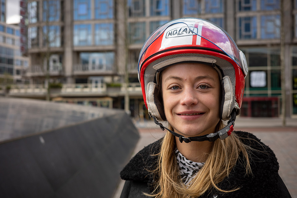 Girl on a scooter