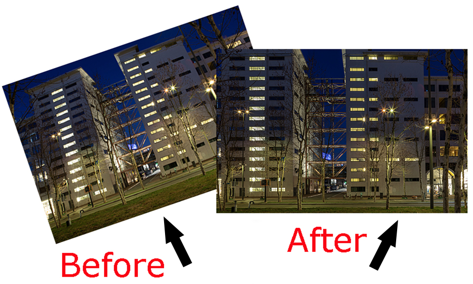 Architecture photo before and after