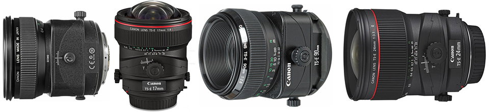 Canon TS-E tilt-shift lenses