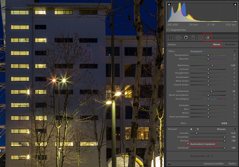 Lightroom Classic CC selecting an area