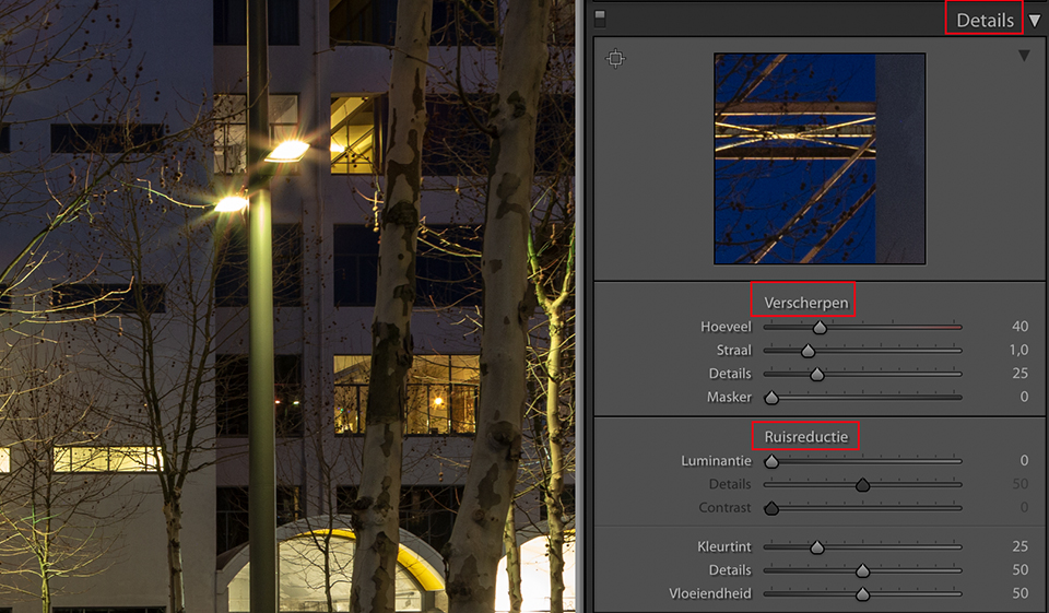 Lightroom Classic CC noise reduction and sharpening