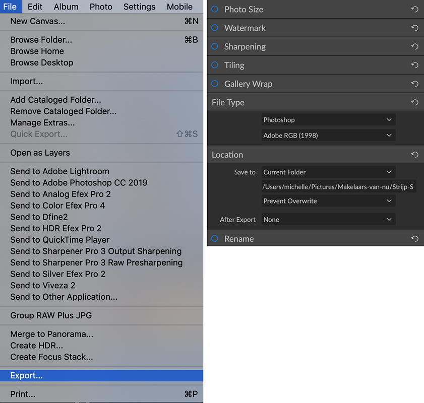 On1 raw editor exporting