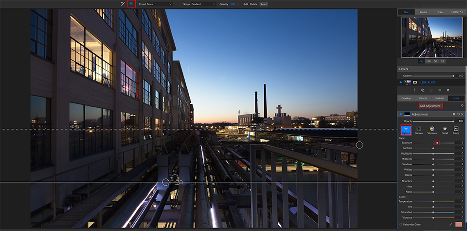 On1 raw editor gradient