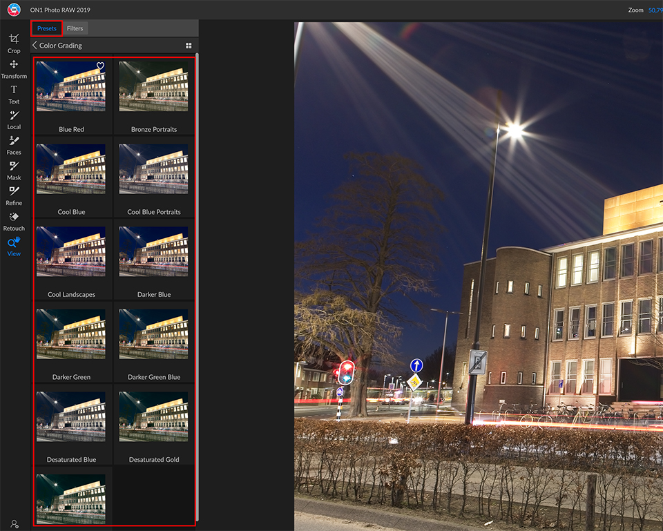 On1 raw editor presets