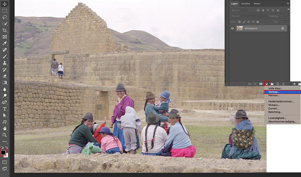 Photoshop graduated ND filter step 1