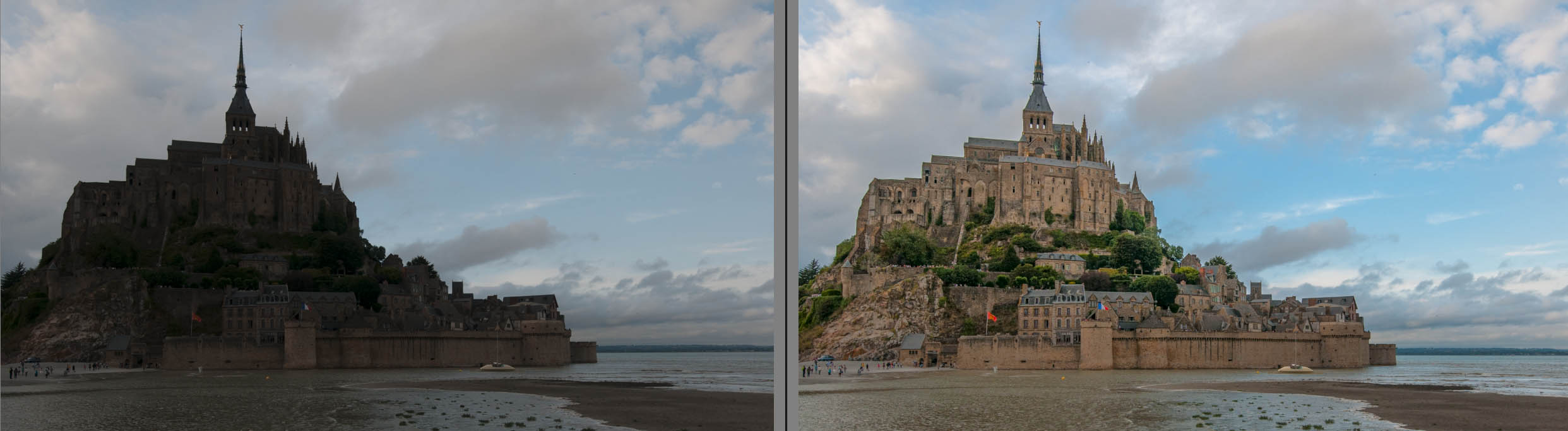Mont St.Michel before and after