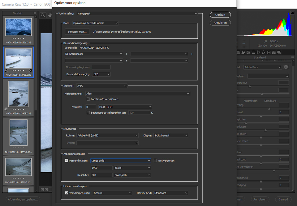 Camera Raw: Options for saving Camera Raw: Options for saving