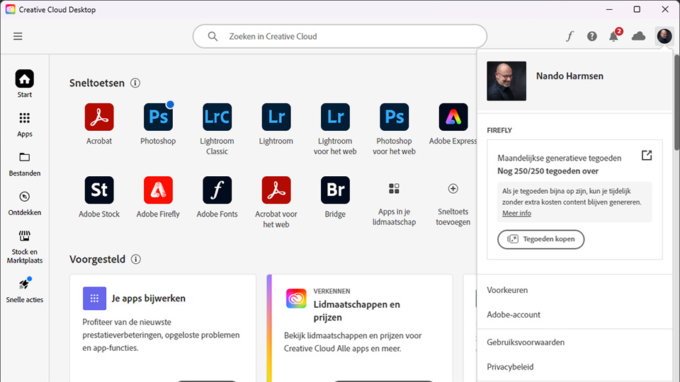 Adobe CC points screenshot