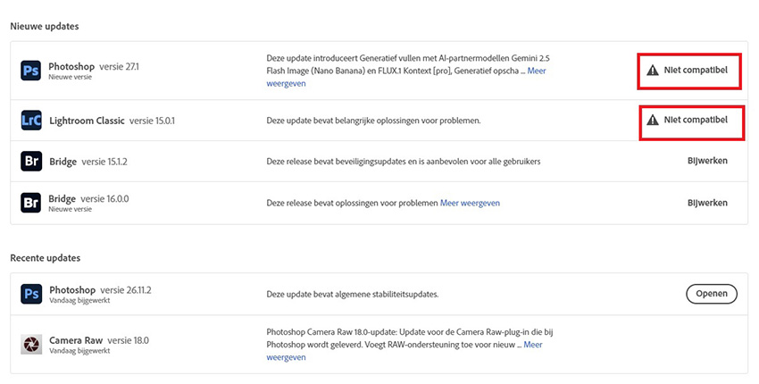 Adobe not compatible Adobe not compatible