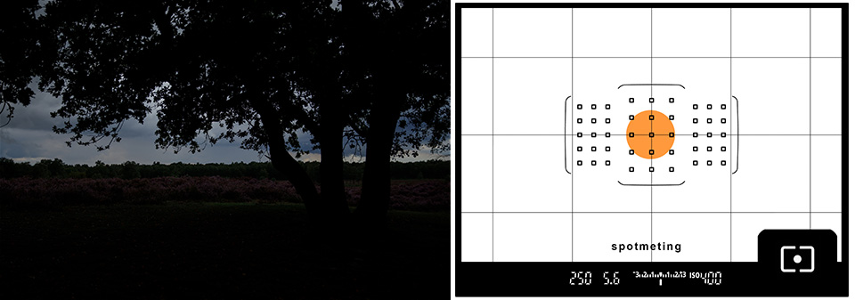 Spot metering Spot metering