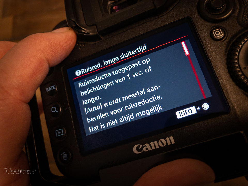 Nando long exposure noise reduction help screen
