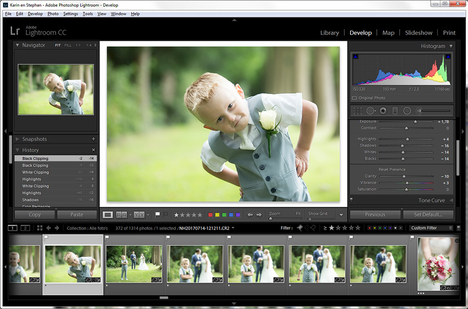 Nando editing in Lightroom