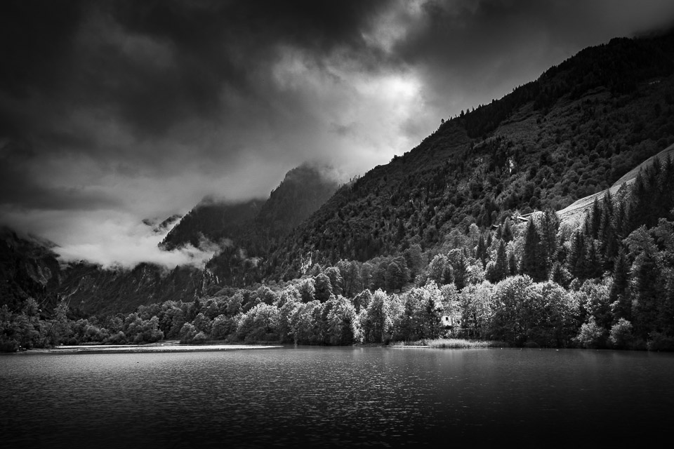 Nando mountain lake black and white Nando mountain lake black and white