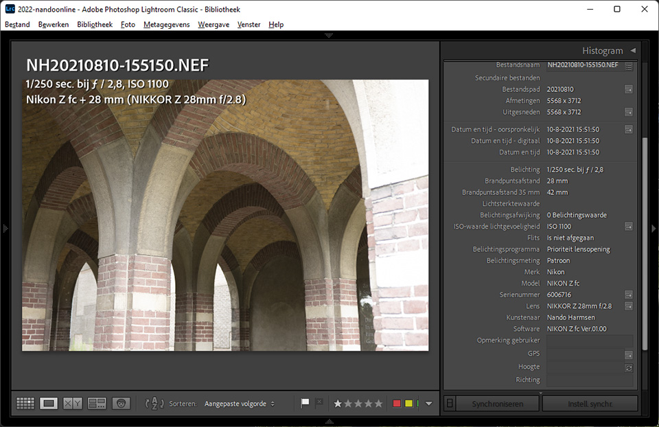 Nando EXIF settings Nando EXIF settings