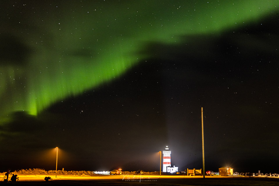 Nando Iceland Northern Lights lighthouse