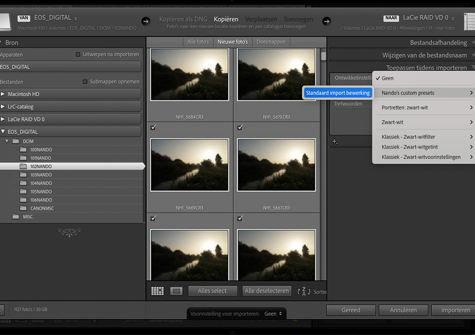 Nando import set preset Nando import set preset