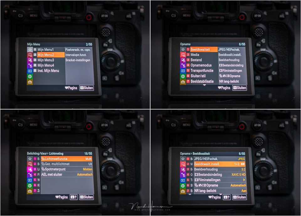 Nando Sony A1 menu impression Nando Sony A1 menu impression