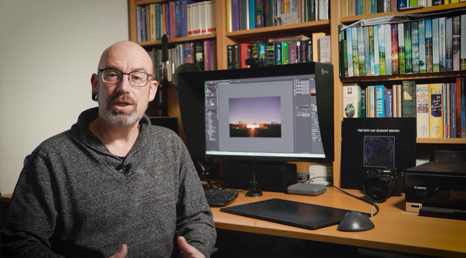 Nando creating star trails in Photoshop
