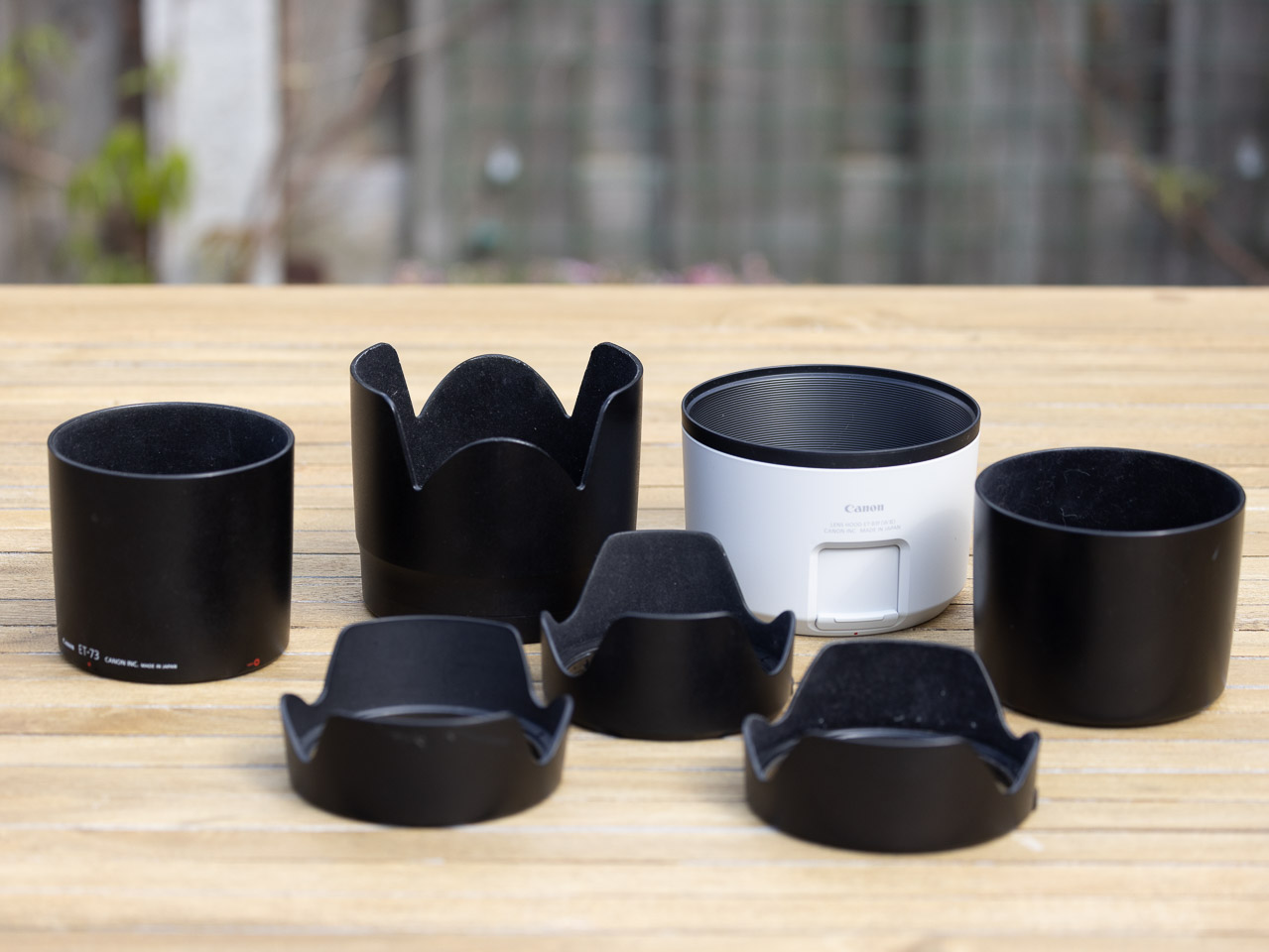 Nando lens hoods in a row Nando lens hoods in a row