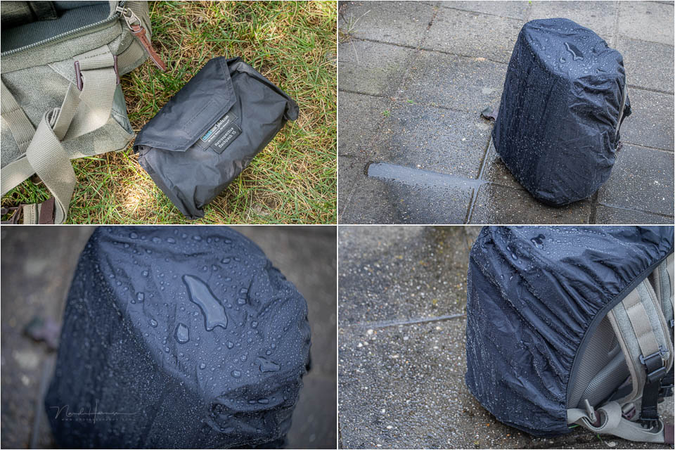 Nando camera backpack rain cover collage