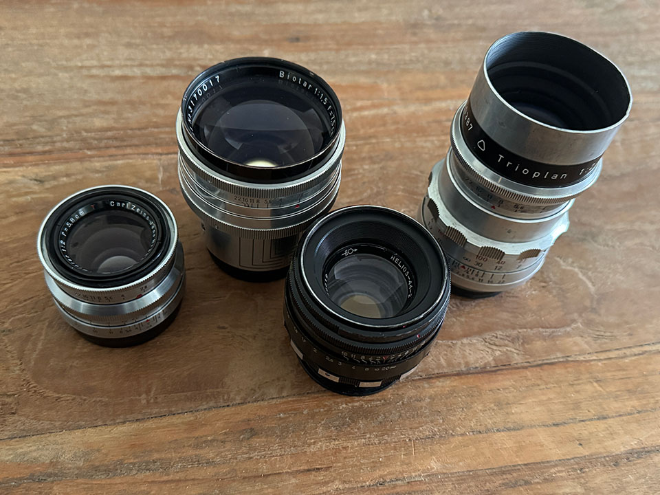 Selection of antique lenses Selection of antique lenses