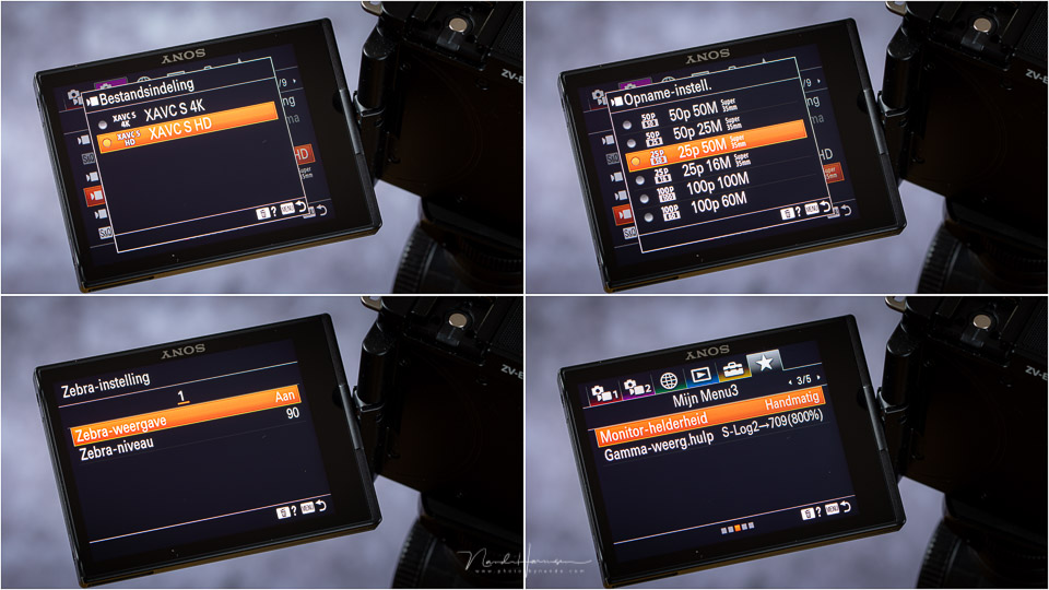 Sony ZV-E10 video menu Sony ZV-E10 video menu