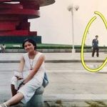 Accidentally appearing in a photo with your future partner