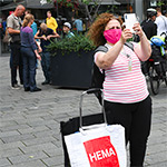 Street photography theme: face masks and the big bad wolf